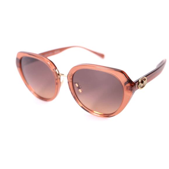 Coach Round Womens Sunglasses - Transparent Amber/Brown - NWT - Picture 7 of 13